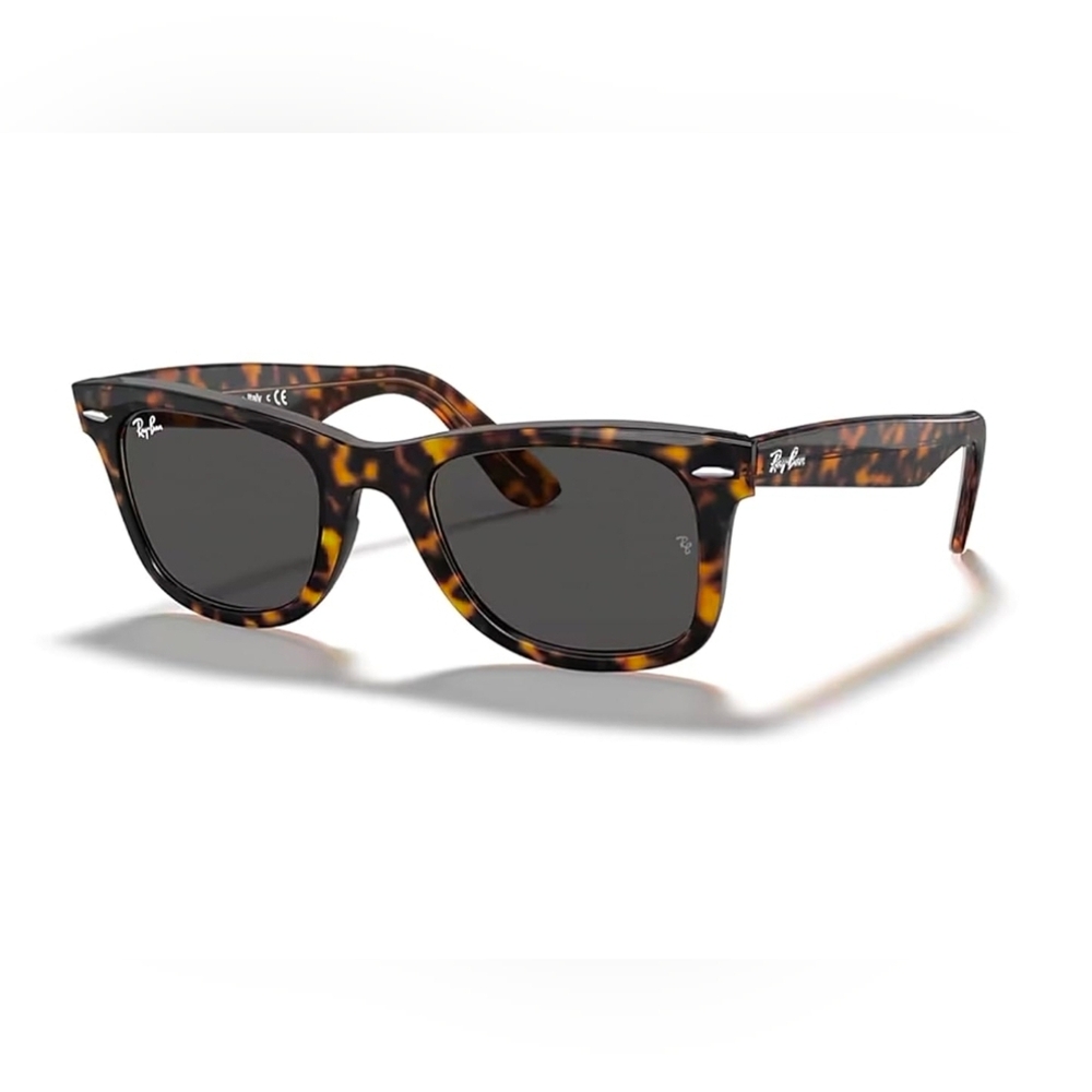 Ray-Ban RB2140 Original Wayfarer Square Sunglasses Havana on Transparent Brown